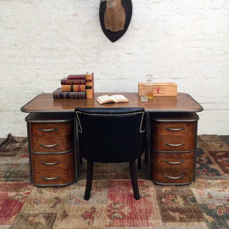 Rockafeller Art Deco Desk-Dovetailed &amp; Doublestitched