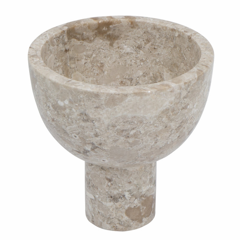 Round Marble Pedestal Bowl-Dovetailed &amp; Doublestitched