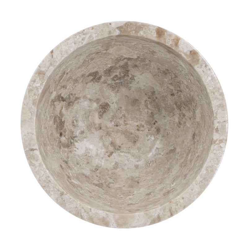 Round Marble Pedestal Bowl-Dovetailed &amp; Doublestitched