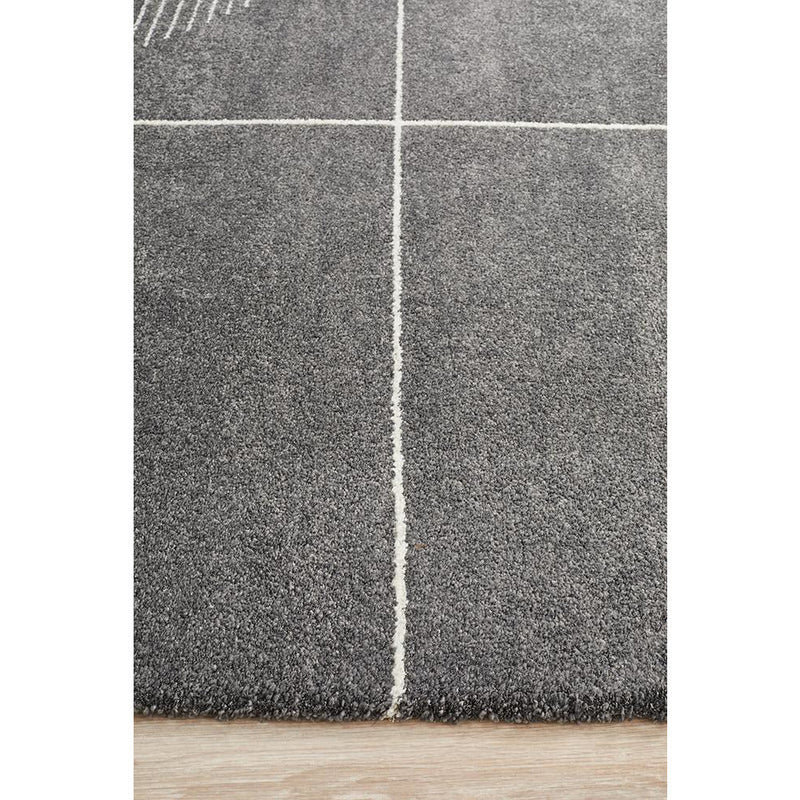 Rug Culture Broadway 935 Charcoal 2.3x1.6-Dovetailed &amp; Doublestitched