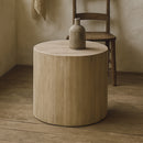 Rustic Round Elm Side Table-Dovetailed &amp; Doublestitched