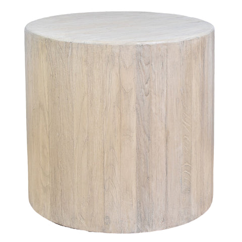 Rustic Round Elm Side Table