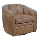 Ambrose Nutmeg Brown Leather Swivel Chair