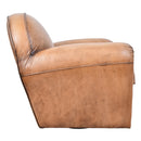 Sebastian Antique Leather Swivel Chair-Dovetailed &amp; Doublestitched