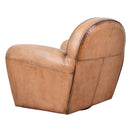 Sebastian Antique Leather Swivel Chair-Dovetailed &amp; Doublestitched