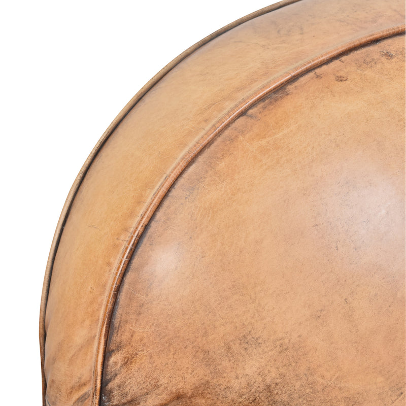 Sebastian Antique Leather Swivel Chair-Dovetailed &amp; Doublestitched