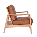 Spanne Brown Leather Accent Chair-Dovetailed &amp; Doublestitched