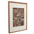 Stacked Timber Wall Art 62x82 - Brown on White-Dovetailed &amp; Doublestitched