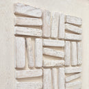 Stacked Timber Wall Art 62x82 - White on White-Dovetailed &amp; Doublestitched