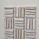 Stacked Timber Wall Art 82x122 - White on White-Dovetailed &amp; Doublestitched