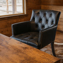 Stafford Black Leather Carver Chair