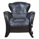 Stallion Black Leather Saddle Armchair-Dovetailed &amp; Doublestitched