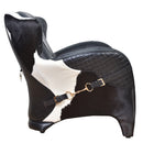 Stallion Black Leather Saddle Armchair-Dovetailed &amp; Doublestitched