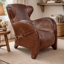 Stallion Vintage Leather Saddle Armchair-Dovetailed &amp; Doublestitched