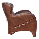 Stallion Vintage Leather Saddle Armchair-Dovetailed &amp; Doublestitched