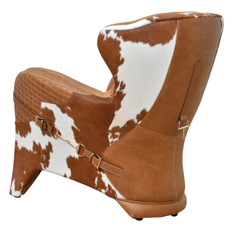 Stallion Vintage Leather Saddle Armchair-Dovetailed &amp; Doublestitched