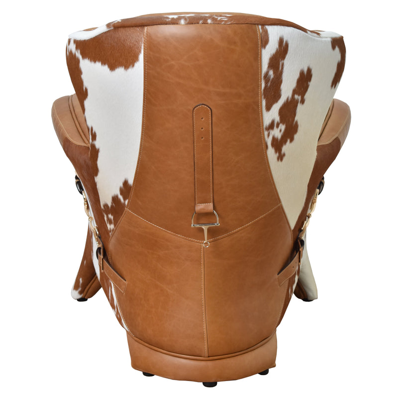 Stallion Vintage Leather Saddle Armchair-Dovetailed &amp; Doublestitched