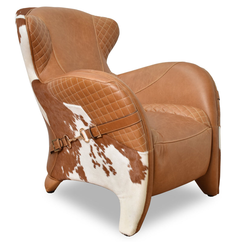 Stallion Vintage Leather Saddle Armchair-Dovetailed &amp; Doublestitched