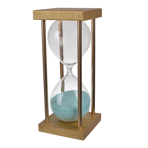 Stanley Blue & Gold Hour Glass in Stand 15 Minutes