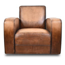 Stapleton Art Deco Leather Swivel Chair-Dovetailed &amp; Doublestitched