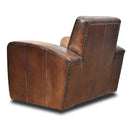 Stapleton Art Deco Leather Swivel Chair-Dovetailed &amp; Doublestitched