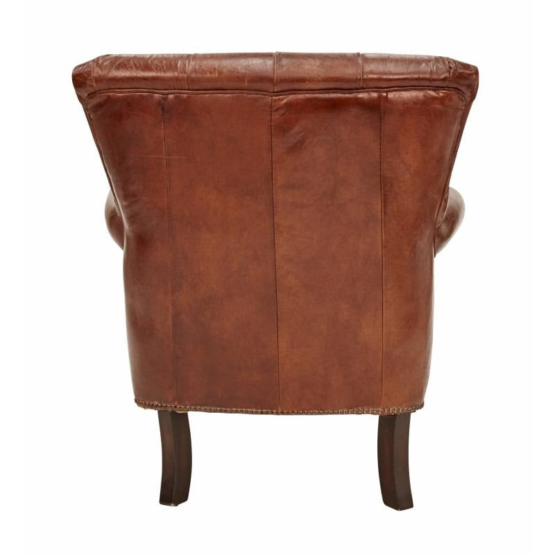 Stedman Vintage Leather Tufted Armchair-Dovetailed &amp; Doublestitched