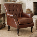 Stedman Vintage Leather Tufted Armchair