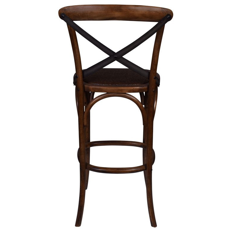 Townsend Cross Back Stool in Warm Oak-Dovetailed &amp; Doublestitched