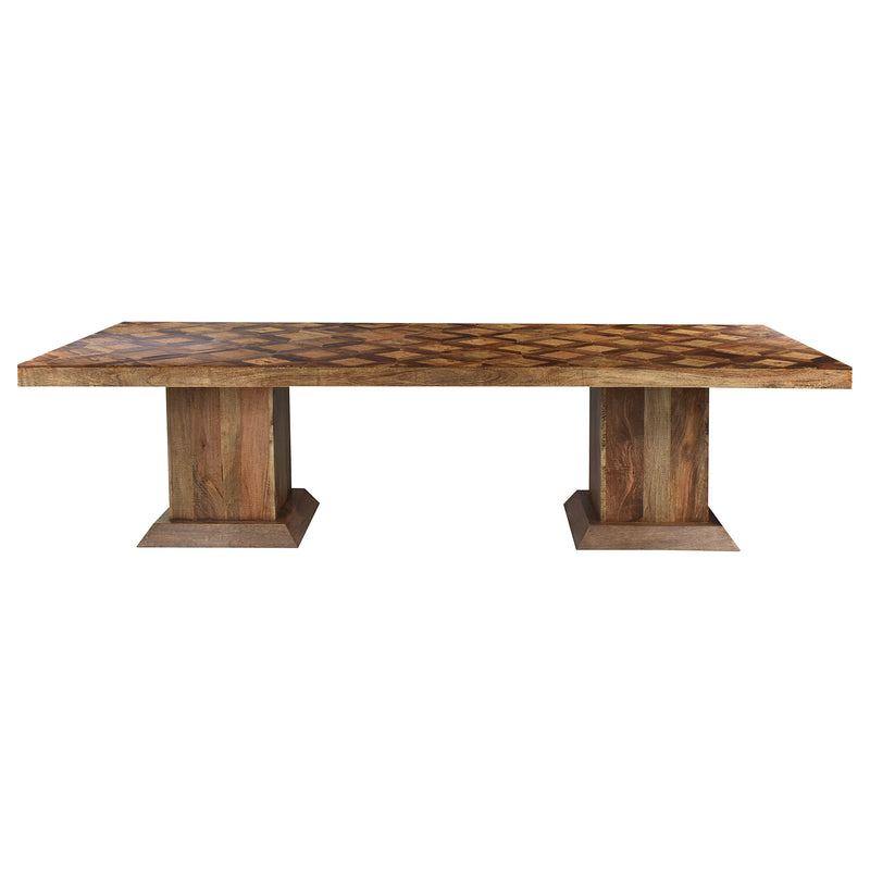 Umbrie 280cm Dining Table with Double Plinth Base-Dovetailed &amp; Doublestitched