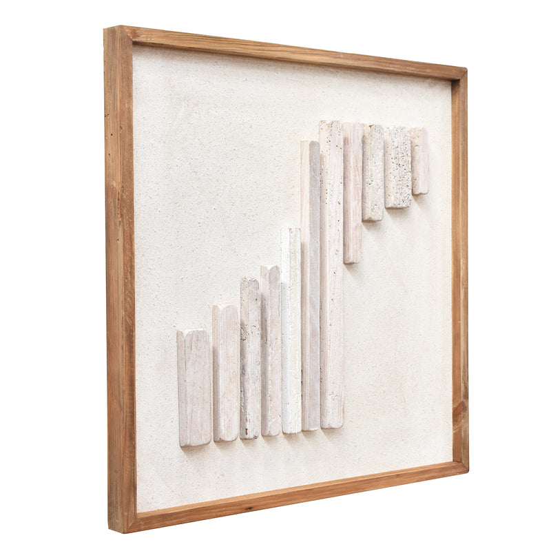 Upstream Timber Wall Art 62x62 - White on White-Dovetailed &amp; Doublestitched