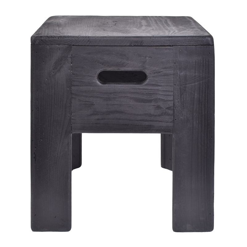 Verona Stacking Stool in Black-Dovetailed &amp; Doublestitched