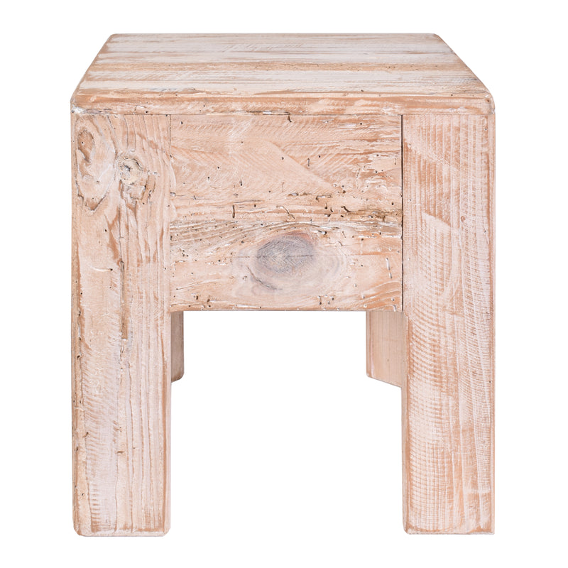 Verona Timber Stacking Stool in Washed White-Dovetailed &amp; Doublestitched