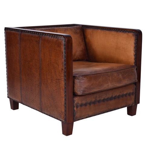 Vienna Vintage Leather Art Deco Chair