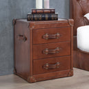 Vintage Leather Trunk Bedside Table-Dovetailed &amp; Doublestitched