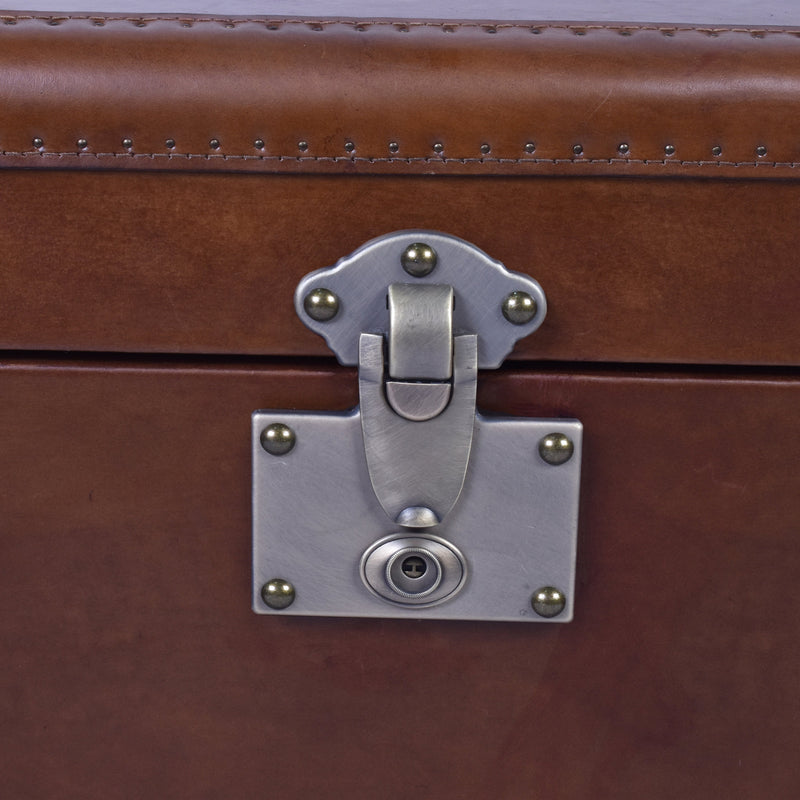 Vintage Leather Trunk Coffee Table-Dovetailed &amp; Doublestitched