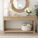 Weston 2 Drawer Elm Console-Dovetailed &amp; Doublestitched