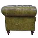 Windsor 2 Seater British Green Leather Chesterfield Sofa-Dovetailed &amp; Doublestitched