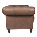 Windsor 2 Seater Cocoa Brown Leather Chesterfield Sofa