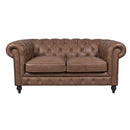 Windsor 2 Seater Cocoa Brown Leather Chesterfield Sofa