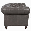 Windsor 2 Seater Iron Grey Leather Chesterfield Sofa
