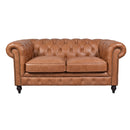 Windsor 2 Seater Tan Leather Chesterfield Sofa-Dovetailed &amp; Doublestitched