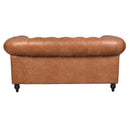 Windsor 2 Seater Tan Leather Chesterfield Sofa-Dovetailed &amp; Doublestitched