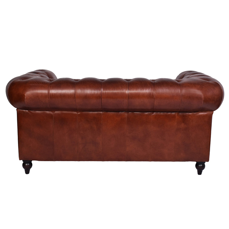 Windsor 2 Seater Vintage Leather Chesterfield Sofa-Dovetailed &amp; Doublestitched