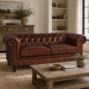 Windsor 2.5 Seater Vintage Leather Chesterfield Sofa-Dovetailed &amp; Doublestitched