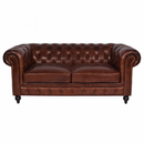 Windsor 2.5 Seater Vintage Leather Chesterfield Sofa-Dovetailed &amp; Doublestitched