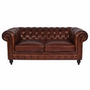 Windsor 2.5 Seater Vintage Leather Chesterfield Sofa-Dovetailed &amp; Doublestitched