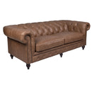 Windsor 3 Seater Cocoa Brown Leather Chesterfield Sofa