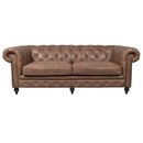 Windsor 3 Seater Cocoa Brown Leather Chesterfield Sofa