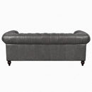Windsor 3 Seater Iron Grey Leather Chesterfield Sofa