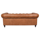 Windsor 3 Seater Tan Leather Chesterfield Sofa-Dovetailed &amp; Doublestitched
